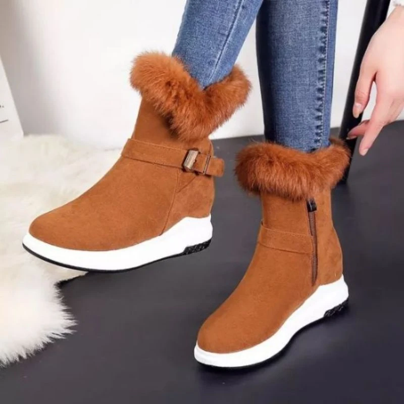 Women Faux Suede Winter Snow Boots Slope Heel Comfortable Non Slip Women Boots Adjustable Buckle Side Zipper Boots KN284
Women Faux Suede Winter Snow Boots Slope Heel Comfortable Non Slip Women Boots Adjustable Buckle Side Zipper Boots KN284