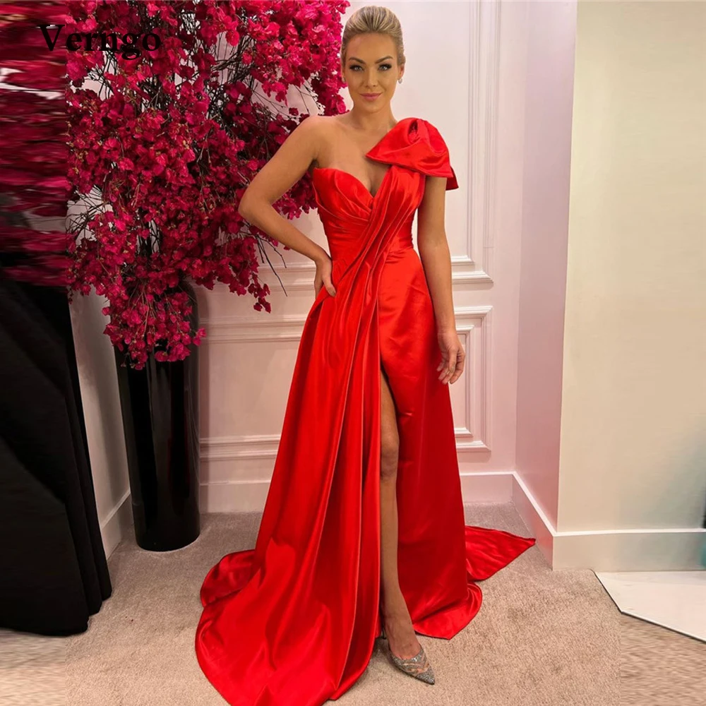 Verngo 2022 Red A Line Satin Long Prom Dresses One Shoulder Bowknot Sweetheart Front Slit Sweep Train Evening Gowns Bride Party
Verngo 2022 Red A Line Satin Long Prom Dresses One Shoulder Bowknot Sweetheart Front Slit Sweep Train Evening Gowns Bride Party