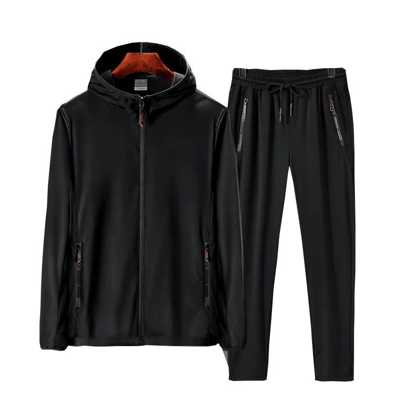 Summer Leisure Two-piece Suit Men's Loose Ice Silk Suit Sunscreen Suit Quick-drying Thin Trend Running Sports Suit
Summer Leisure Two-piece Suit Men's Loose Ice Silk Suit Sunscreen Suit Quick-drying Thin Trend Running Sports Suit