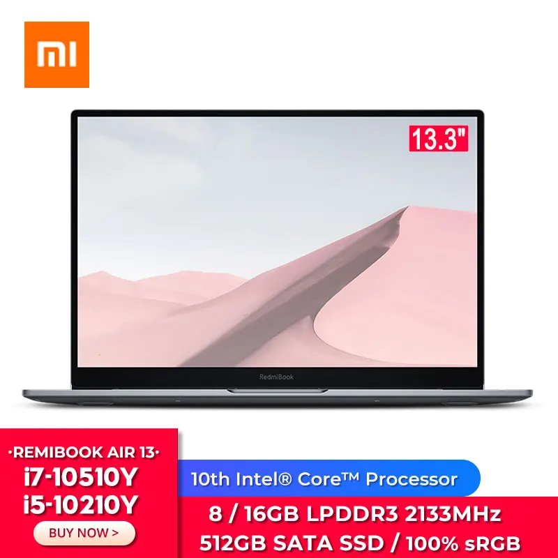 Оригинальные Xiaomi Mi Notebook RedmiBook Air 13 10th поколения Intel Core i7 10510Y/i5 10210Y процессор мини ПК