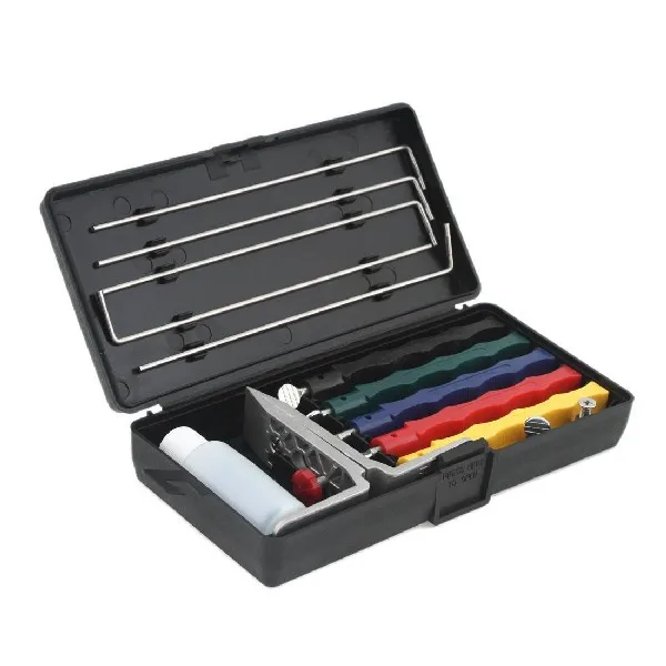 Knife Sharpener Useful Deluxe 5-Stone Sharpening System Grindstone Extra Coarse Knife Sharpener Kit Kitchen Tools
Knife Sharpener Useful Deluxe 5-Stone Sharpening System Grindstone Extra Coarse Knife Sharpener Kit Kitchen Tools