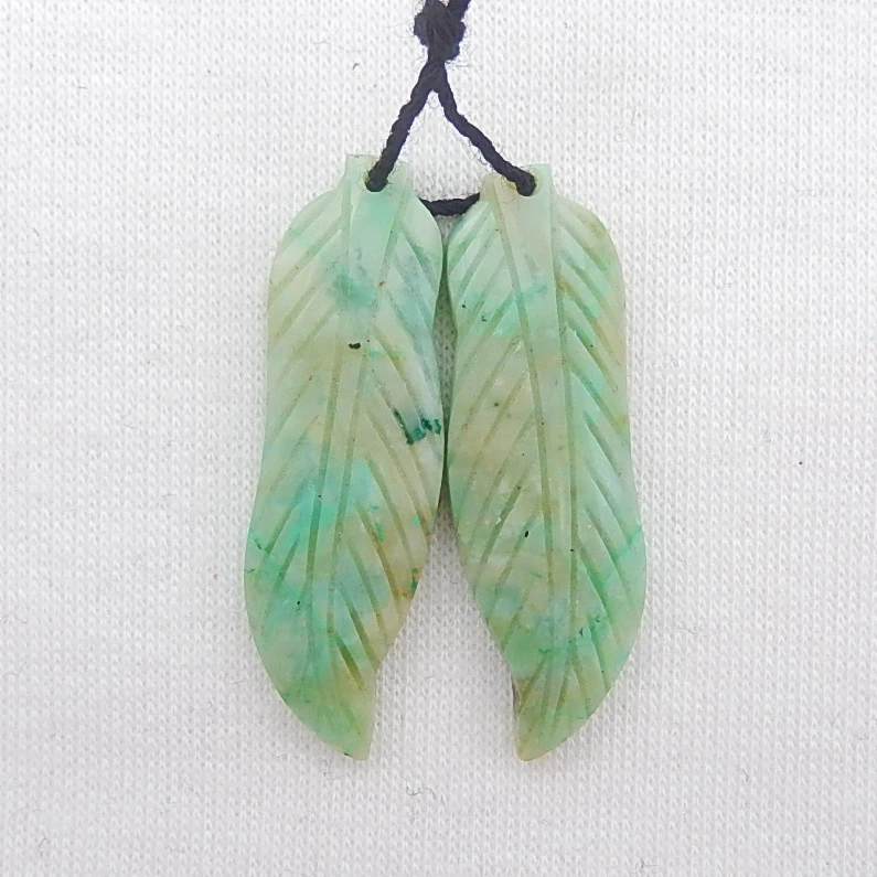 Fashion jewelry,Natural Gemstone Carved Leaf Chrysocolla fashion women Earring Bead 35x10x4mm,5.5g
Fashion jewelry,Natural Gemstone Carved Leaf Chrysocolla fashion women Earring Bead 35x10x4mm,5.5g
