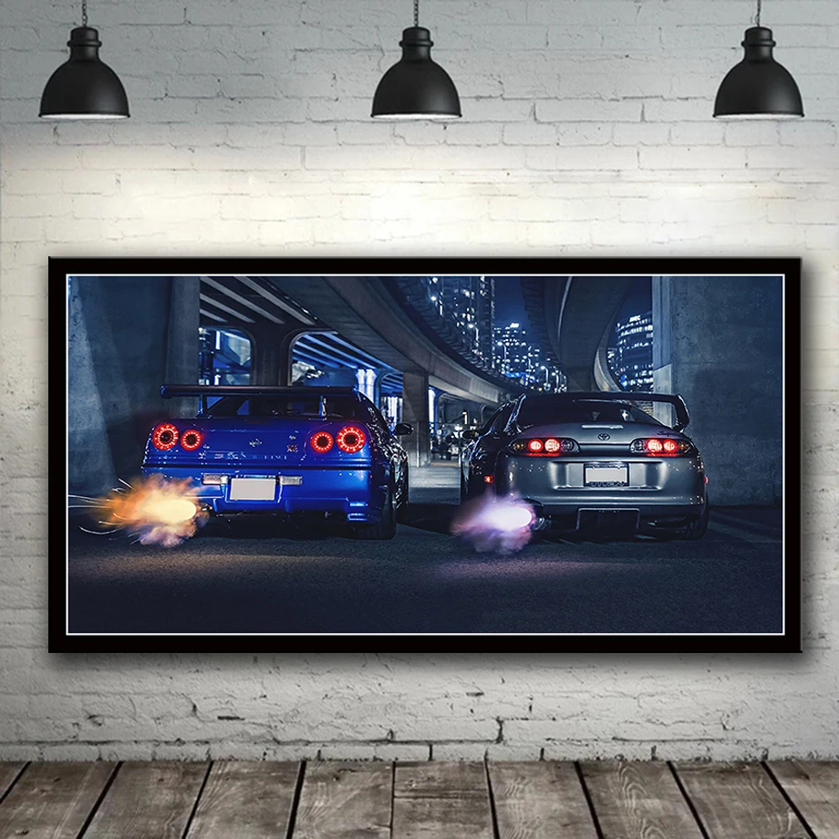 wall art frame GTR R34 VS Supra vehicle modern canvas painting HD print for living room home decor poster
wall art frame GTR R34 VS Supra vehicle modern canvas painting HD print for living room home decor poster