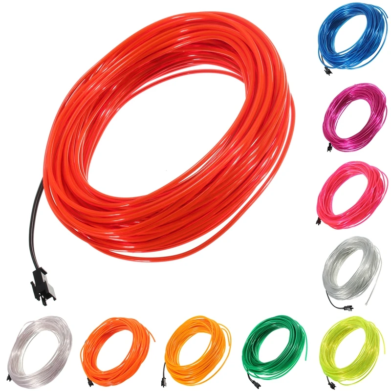 

10M Flexible LED Strip Light Neon Glow EL Wire Rope Tube Cable Controller For Car Christmas Decoration Party