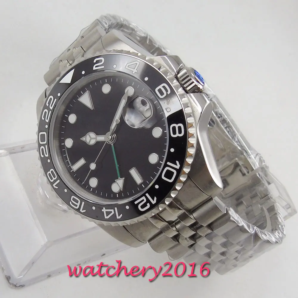 40mm PARNIS sterile dial blue red bezel jubilee Sapphire glass GMT automatic mens watch
40mm PARNIS sterile dial blue red bezel jubilee Sapphire glass GMT automatic mens watch