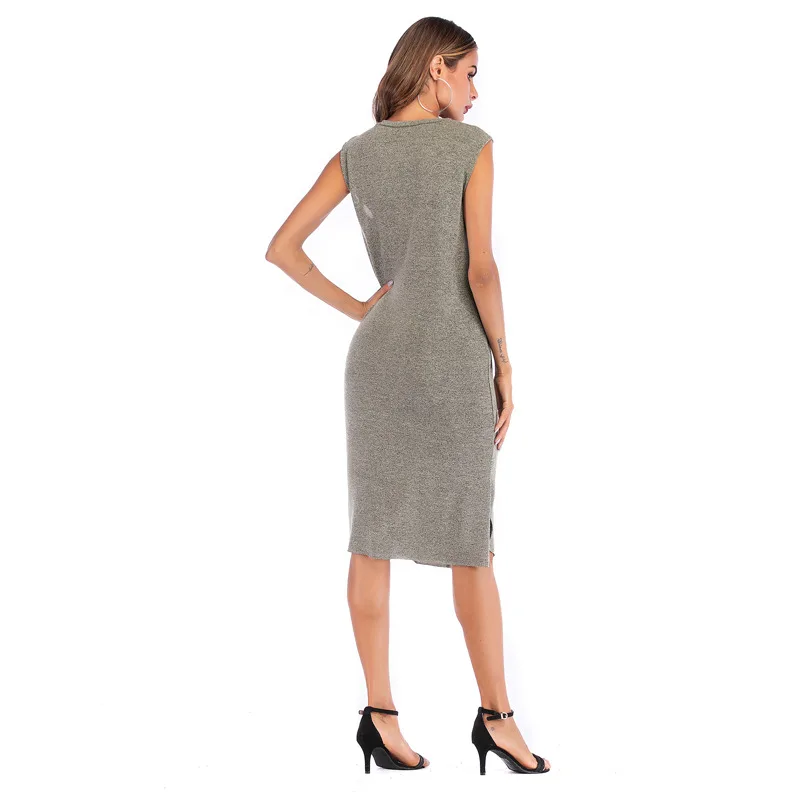 2020 Solid Color Pleated Knitted Dress Summer Sleeveless Casual Fashion Temperament Loose Sexy Dress Casual Dress
2020 Solid Color Pleated Knitted Dress Summer Sleeveless Casual Fashion Temperament Loose Sexy Dress Casual Dress