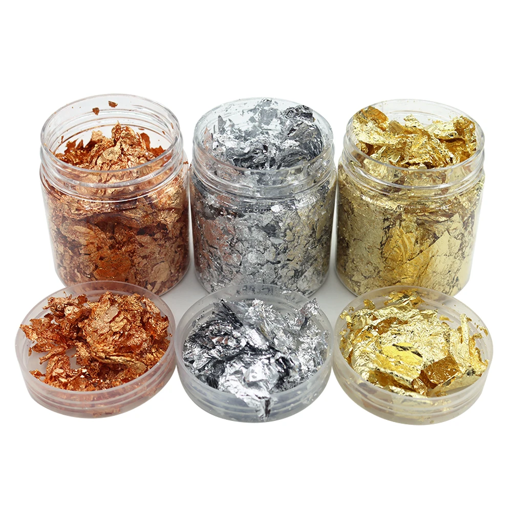 2g Gold Foil Baking Decoration Imitaition Gold Flake Silver Leaf Nail Beauty Rose Gold Gilding DIY Art Craft Jewelry Making
2g Gold Foil Baking Decoration Imitaition Gold Flake Silver Leaf Nail Beauty Rose Gold Gilding DIY Art Craft Jewelry Making