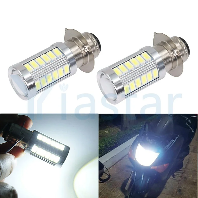 Yiastar 10 шт. P15D H6M светодиодный светильник для головы мотоцикла DC12V PX15D фара белый
