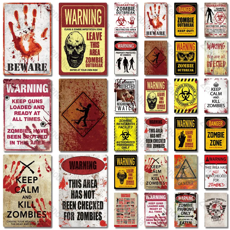 Zombie Metal Sign Tin Sign Plaque Metal Vintage Wall Decor for Bar Pub Club Man Cave Metal Signs Tin Signs (20x30cm)
Zombie Metal Sign Tin Sign Plaque Metal Vintage Wall Decor for Bar Pub Club Man Cave Metal Signs Tin Signs (20x30cm)