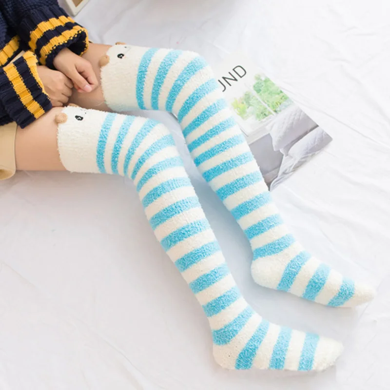 Warm Winter Coral Fleece Stockings For Ladies Girls Cute Cartoon Animals Over Knee High Socks Striped Long Thigh High Socks
Warm Winter Coral Fleece Stockings For Ladies Girls Cute Cartoon Animals Over Knee High Socks Striped Long Thigh High Socks