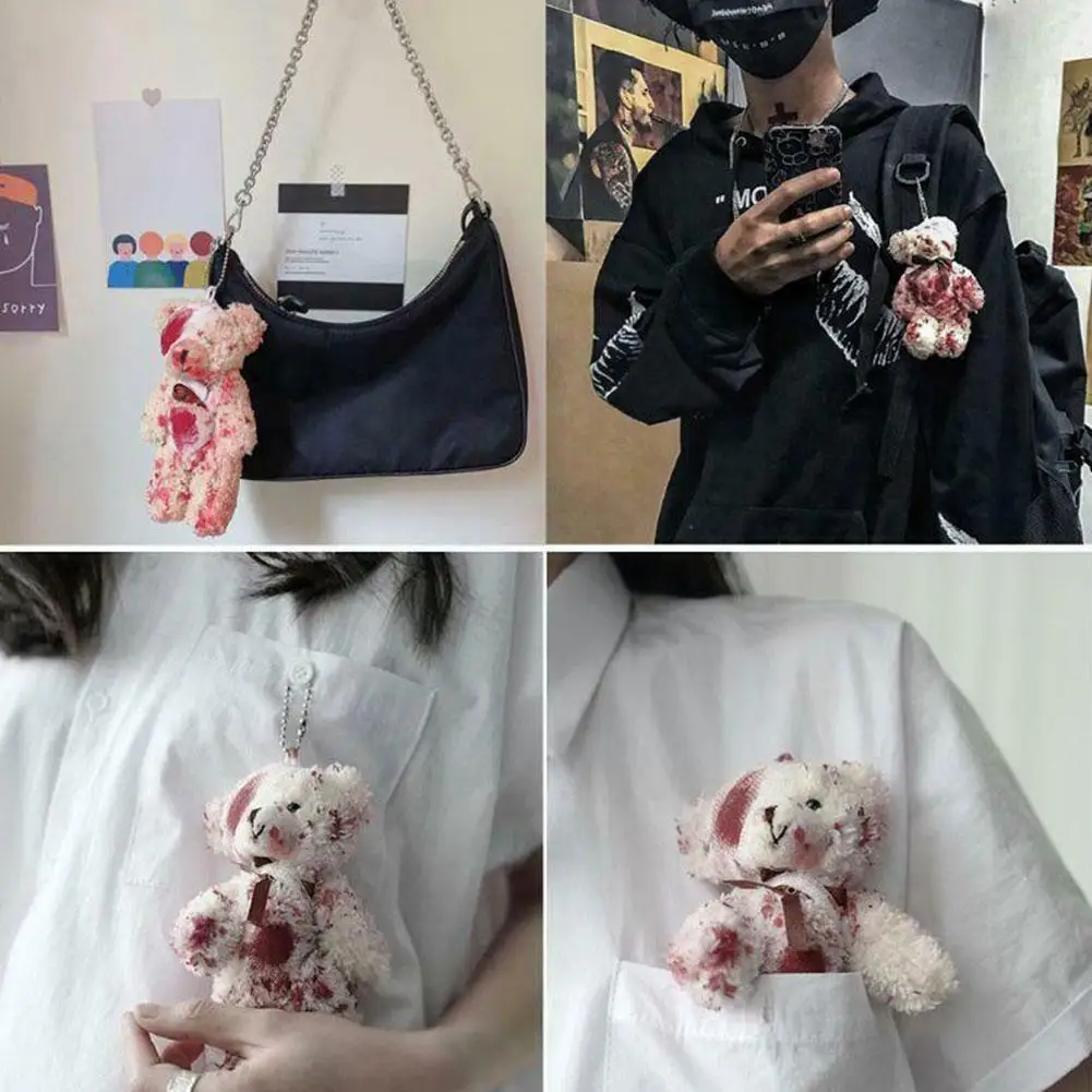 Punk Bloody Plush Bear Keychain Halloween Injured Animal Car Pendant Fashion Cool Accessories Creative Key Doll For Bags 
Punk Bloody Plush Bear Keychain Halloween Injured Animal Car Pendant Fashion Cool Accessories Creative Key Doll For Bags