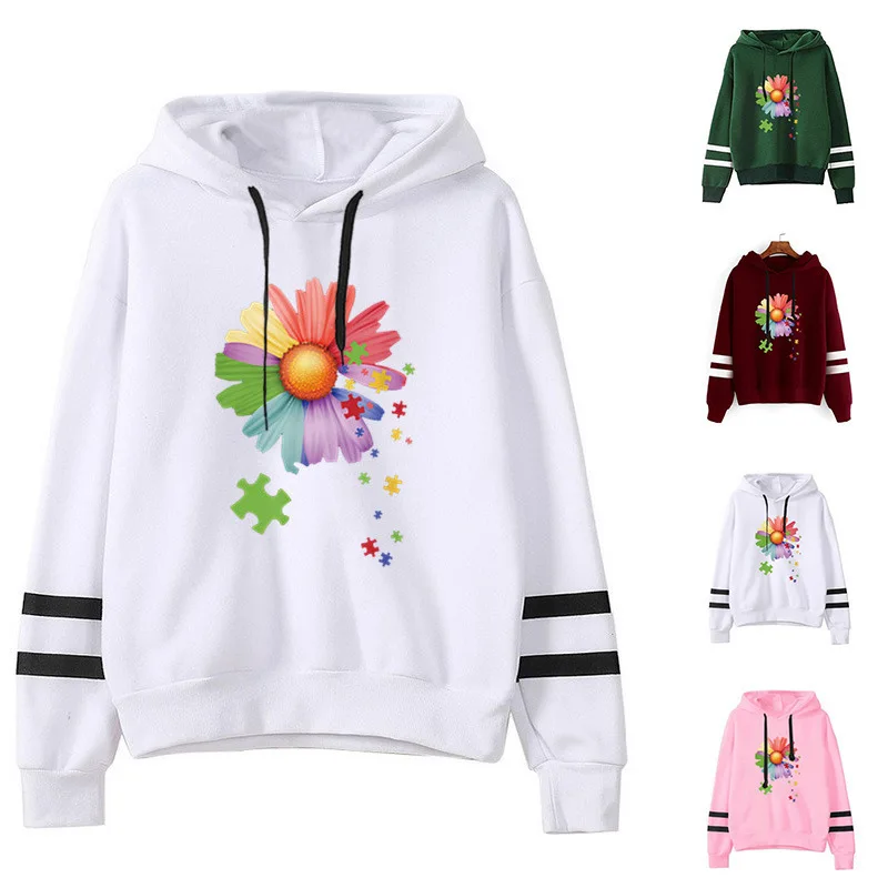 Women Hoodie Colorful Sunflower Printed Hoodies Women Double Striped Long Sleeve Fleece Sweatshirt with Hat Girls Pullovers
Women Hoodie Colorful Sunflower Printed Hoodies Women Double Striped Long Sleeve Fleece Sweatshirt with Hat Girls Pullovers