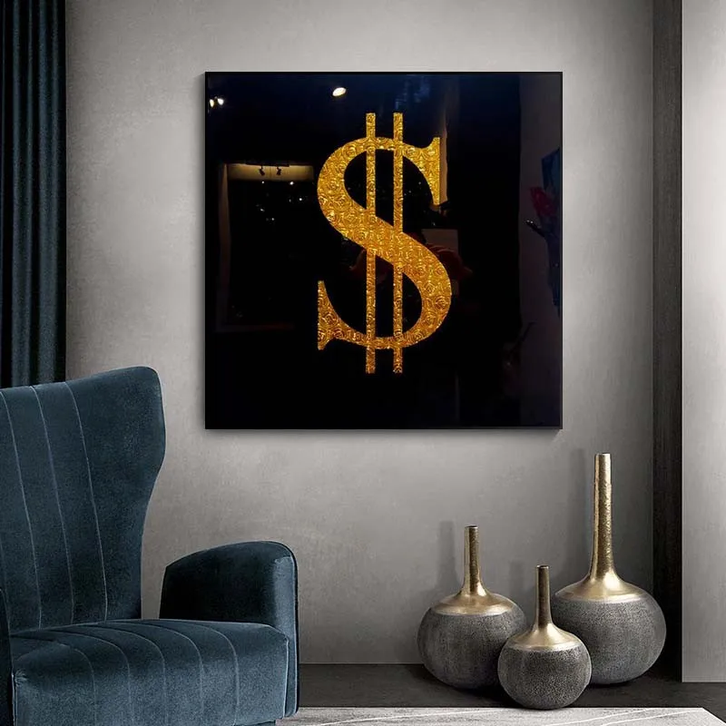 Golden Dollar Money Modern Art Prints And Poster Black Background Picture Home Decor Canvas Painting Craft Gift Cuadros For Room 
Golden Dollar Money Modern Art Prints And Poster Black Background Picture Home Decor Canvas Painting Craft Gift Cuadros For Room