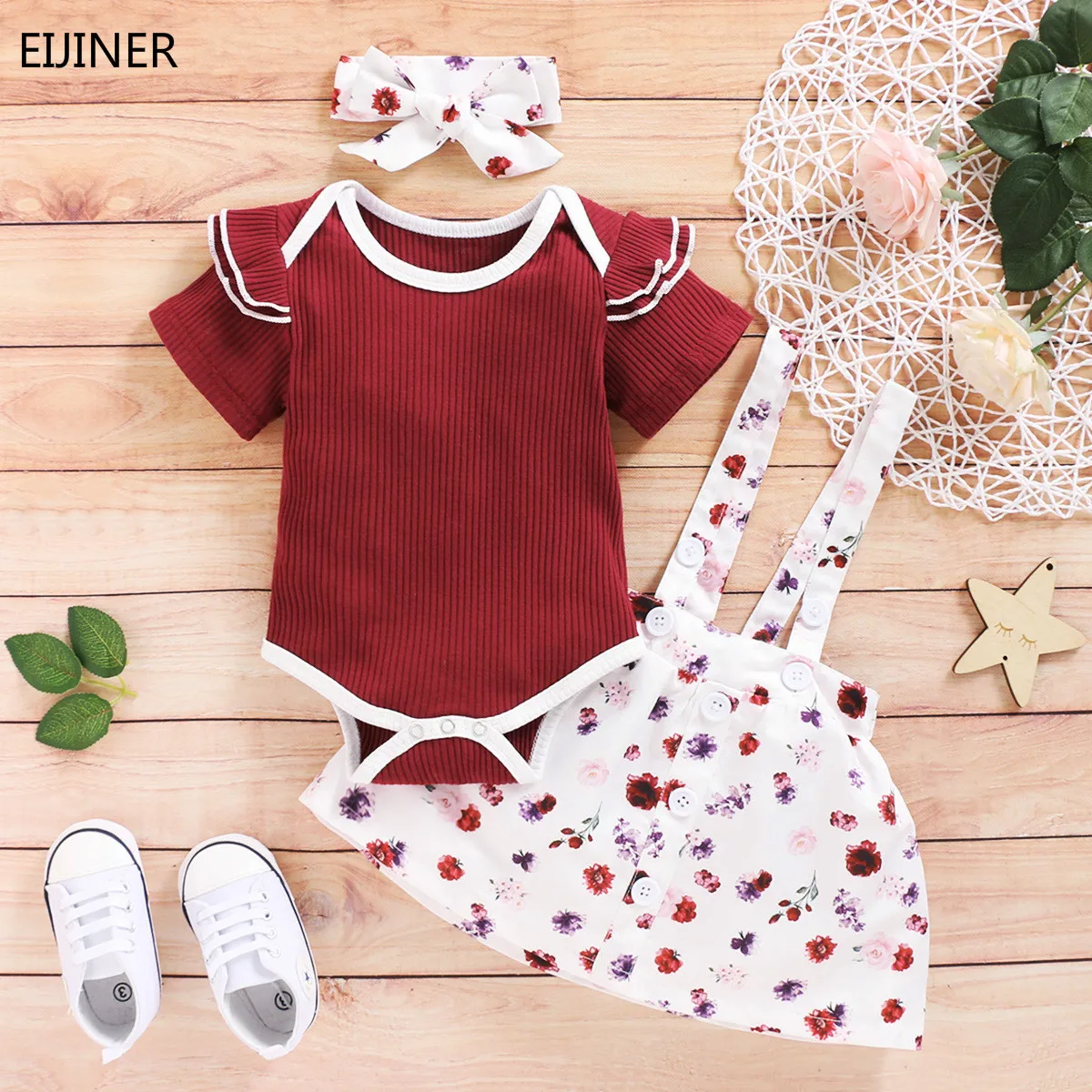 Комплект одежды для новорожденных девочек из 3 предметов, Модный комбинезон с короткими рукавами и оборками, топ + штаны + повязка на голову, ...
Комплект одежды для новорожденных девочек из 3 предметов, Модный комбинезон с короткими рукавами и оборками, топ + штаны + повязка на голову, ...