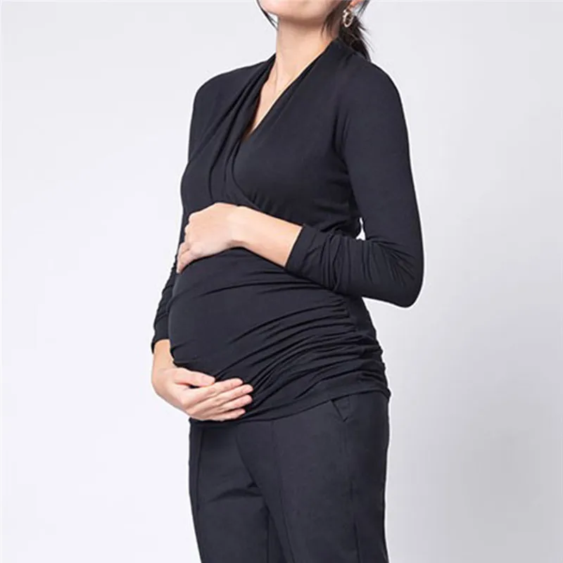 maternity clothes Women Pregnant Nusring Maternity V-Neck Long Sleeve Ruffles Solid Blouse Tops vetement femme #4AA12 
maternity clothes Women Pregnant Nusring Maternity V-Neck Long Sleeve Ruffles Solid Blouse Tops vetement femme #4AA12