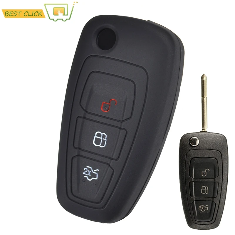 Силиконовый чехол для ключей Ford Ranger C Max S Focus Galaxy Mondeo Transit Tourneo Custom Keyless Fob Shell