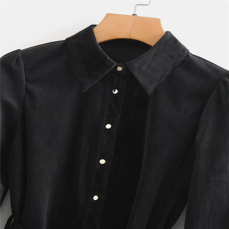 Za Velvet Mini Black Dress Women Long Sleeve Pronounced Shoulders Belt Office Lady Dresses Woman Elegant Short Vestidos
Za Velvet Mini Black Dress Women Long Sleeve Pronounced Shoulders Belt Office Lady Dresses Woman Elegant Short Vestidos