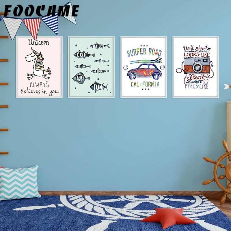 Fish Car Camera Nordic Wall Art Canvas Painting Decoration Cartoon Posters and Prints Kids Pictures Baby Nursery Room Home Decor
Fish Car Camera Nordic Wall Art Canvas Painting Decoration Cartoon Posters and Prints Kids Pictures Baby Nursery Room Home Decor