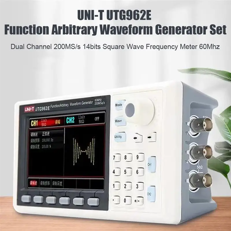 UNI-T UTG962E Function Arbitrary Waveform Generator Set Dual Channel 200MS/s 14bits Square Wave Frequency Meter 60Mhz Generator
UNI-T UTG962E Function Arbitrary Waveform Generator Set Dual Channel 200MS/s 14bits Square Wave Frequency Meter 60Mhz Generator