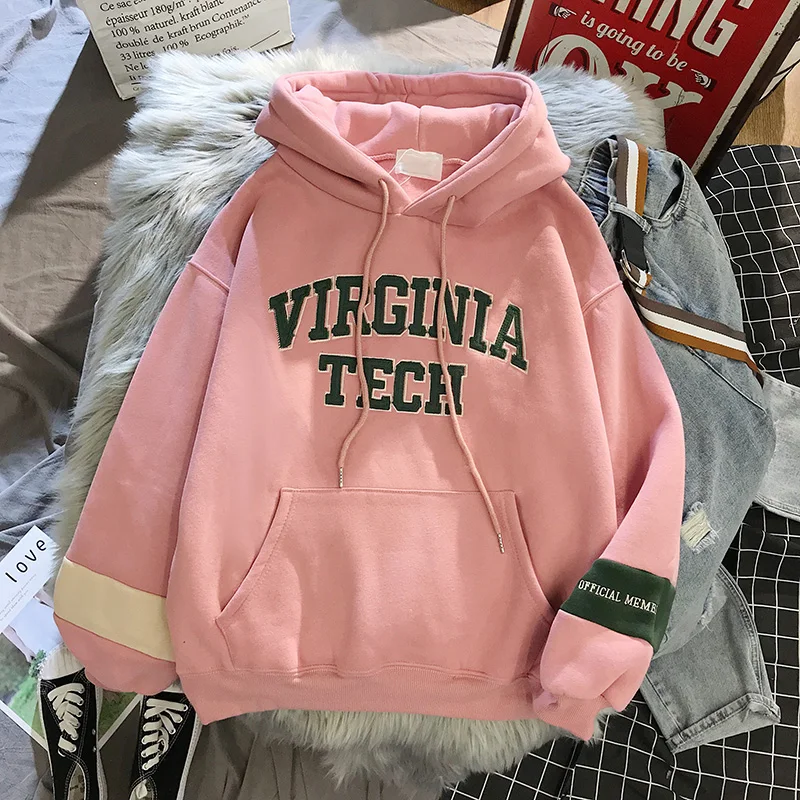 High Quality oversized Sweatshirt women's clothes tops Hoodies Harajuku Warm Pullover Coat Drawstring Pink Womens Korean style 
High Quality oversized Sweatshirt women's clothes tops Hoodies Harajuku Warm Pullover Coat Drawstring Pink Womens Korean style
