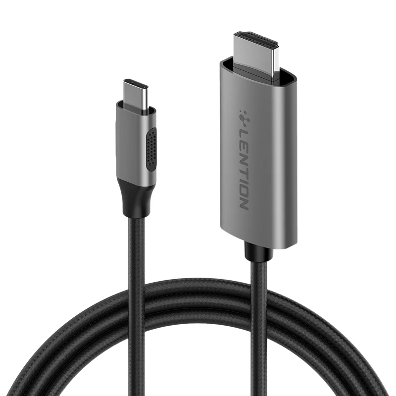 LENTION CU707H- Type-C to HDMI 4K 60Hz Male HD Adapter Cable Single Chip Braided Network Cable Plug and Play Gray
LENTION CU707H- Type-C to HDMI 4K 60Hz Male HD Adapter Cable Single Chip Braided Network Cable Plug and Play Gray