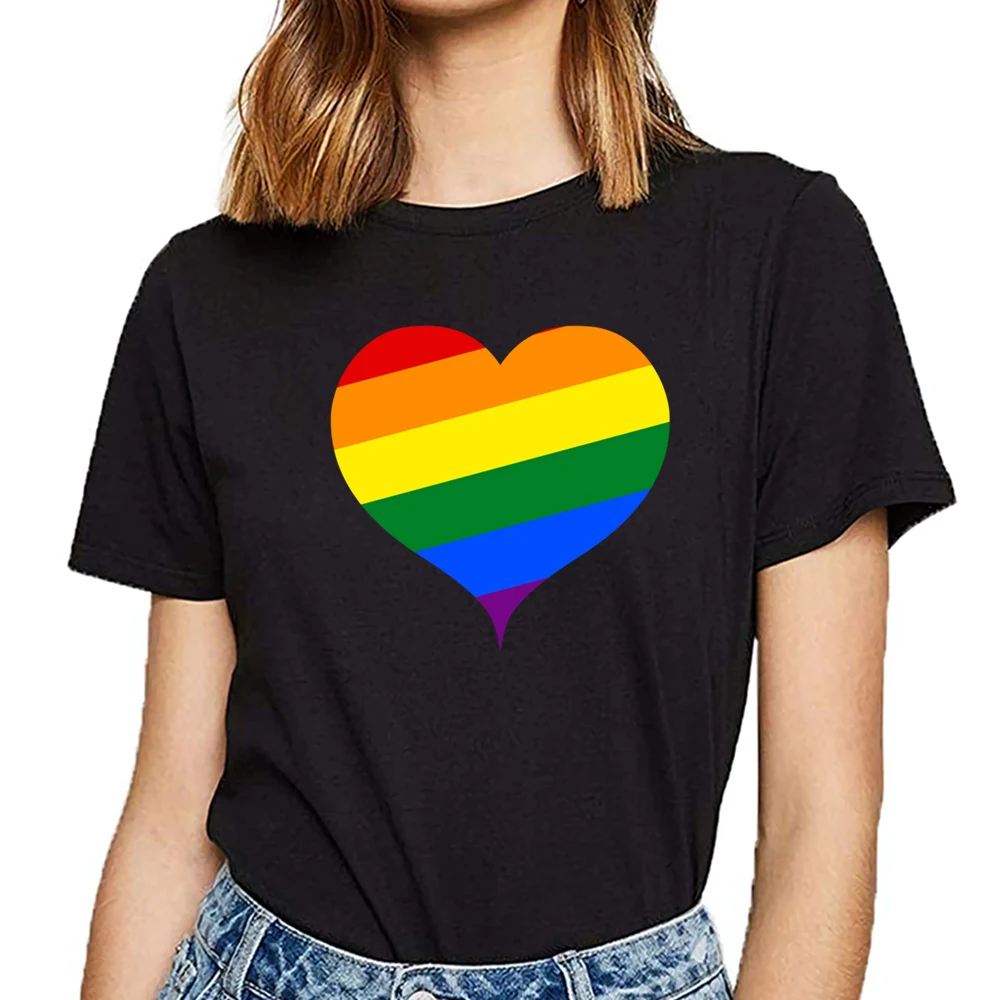 Женская хлопковая футболка, белая футболка с радужным юмором и сердечками
Женская хлопковая футболка, белая футболка с радужным юмором и сердечками