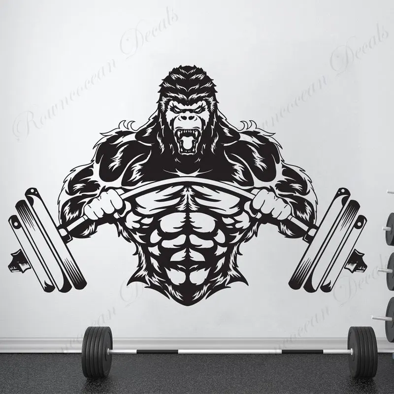 Gorilla Fitness Gym настенный знак наклейка виниловый художественный Декор для дома