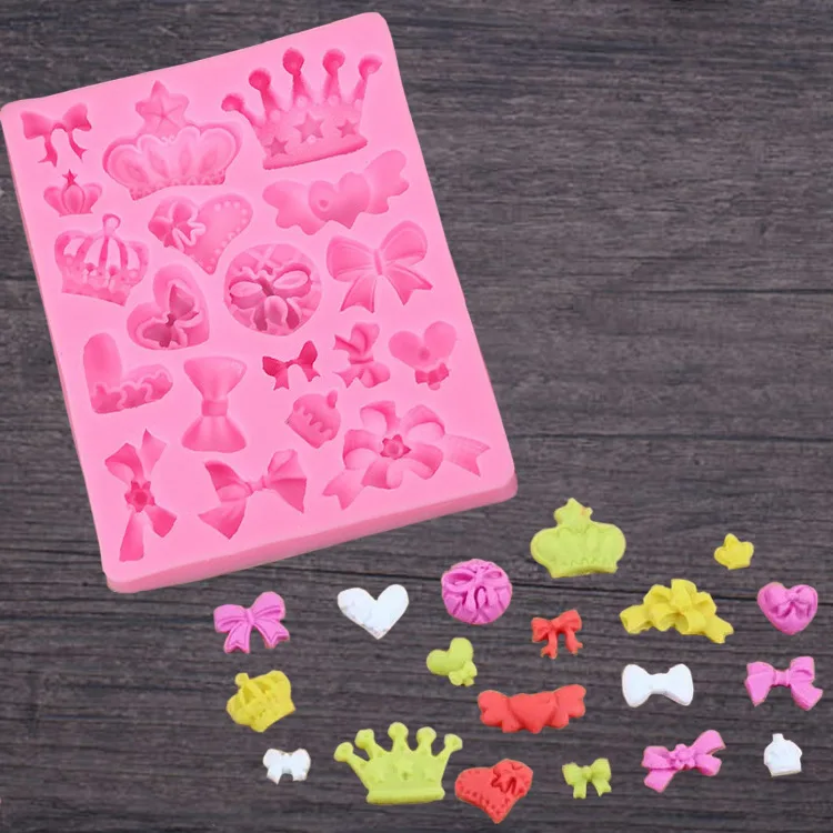 New 19-cavity Crown Bow Silicone Mold Practical Chocolate Mold Cake Decoration Tool Cartoon DIY Candy Cake Mold Baking Tool
New 19-cavity Crown Bow Silicone Mold Practical Chocolate Mold Cake Decoration Tool Cartoon DIY Candy Cake Mold Baking Tool