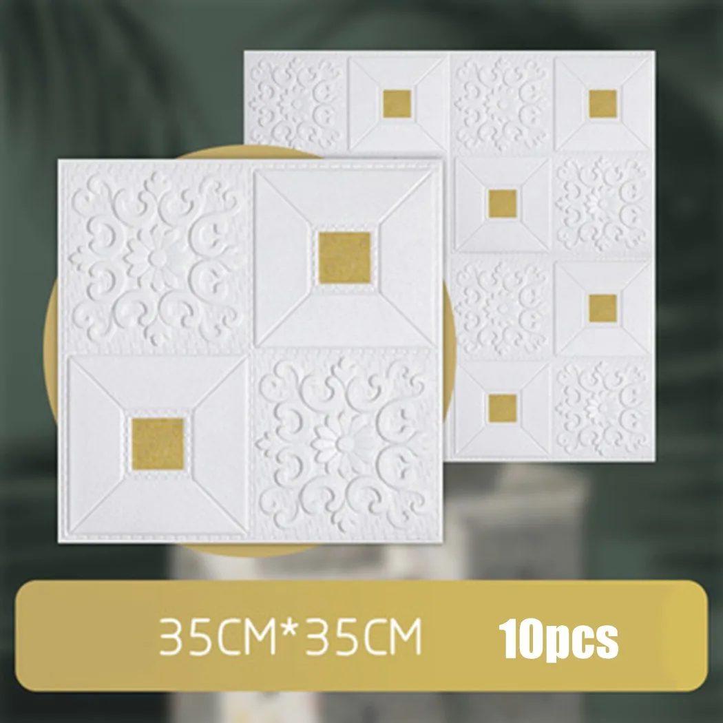 10pcs 3D Tile Brick Wall Sticker Adhesive Wallpaper Pattern PE Foam Panel Waterproof For Ceiling Living Room TV Background Decor
10pcs 3D Tile Brick Wall Sticker Adhesive Wallpaper Pattern PE Foam Panel Waterproof For Ceiling Living Room TV Background Decor