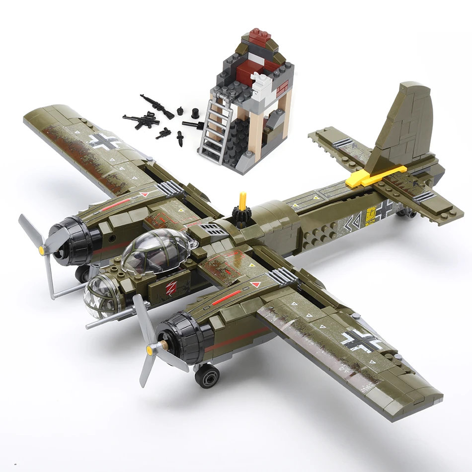 

Sembo Block 559 pcs Military Building Blocks Ww2 Bombing Plane Major Brands Army Vehicle Bricks Toys for Children Boys Kids Gift