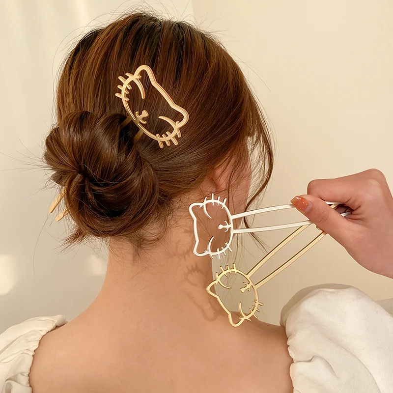 New Women Elegant Golden Sliver Cute Metal Cat Hairpin Simple Modern Hair Making Artifact Fashion Hair Accessories
New Women Elegant Golden Sliver Cute Metal Cat Hairpin Simple Modern Hair Making Artifact Fashion Hair Accessories