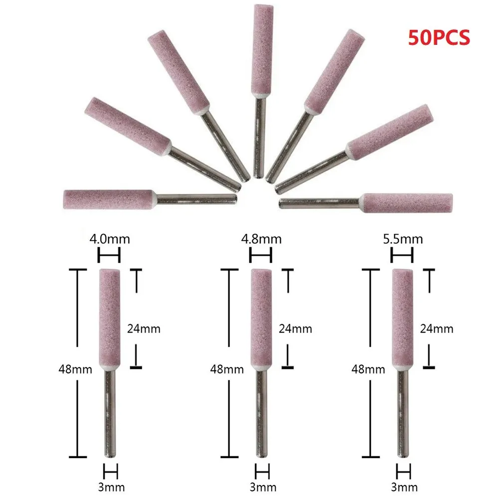 50pcs Corundum Grinding Wheel Head Chain Saw Sharpening Stone 3mm Shank 4/4.8/5.5mm Head Dia For Mower Chainsaw Rotary Tools
50pcs Corundum Grinding Wheel Head Chain Saw Sharpening Stone 3mm Shank 4/4.8/5.5mm Head Dia For Mower Chainsaw Rotary Tools