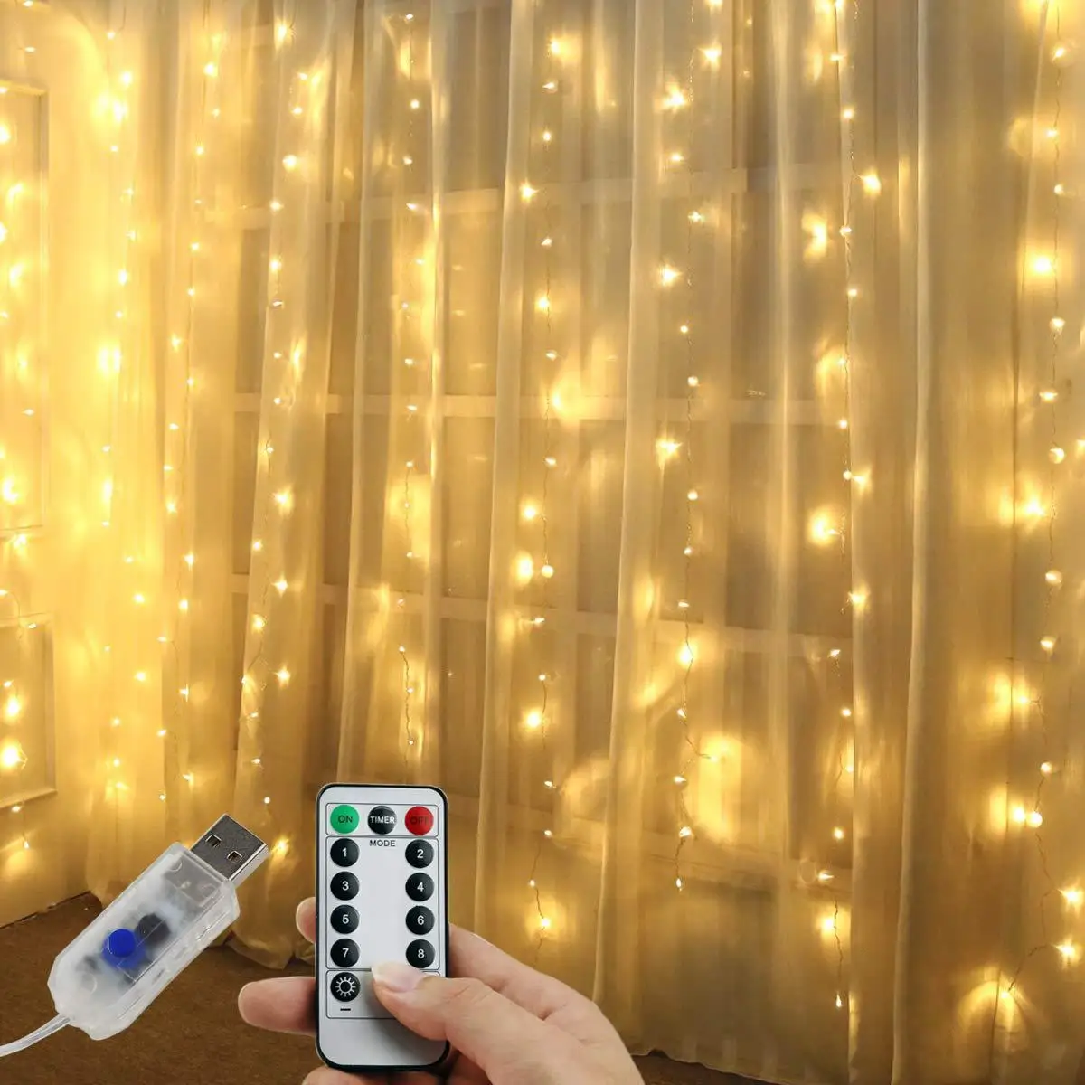3 м USB LED занавес светящаяся сказочная гирлянда пульт дистанционного управления