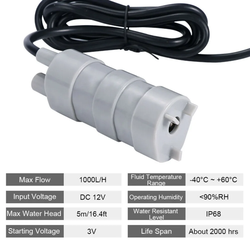 1x DC 12V Submersible Water Pump Camper Motorhome High Flow Whale Pump 1000L/H 5M Durable Engineering Plastics Pump
1x DC 12V Submersible Water Pump Camper Motorhome High Flow Whale Pump 1000L/H 5M Durable Engineering Plastics Pump