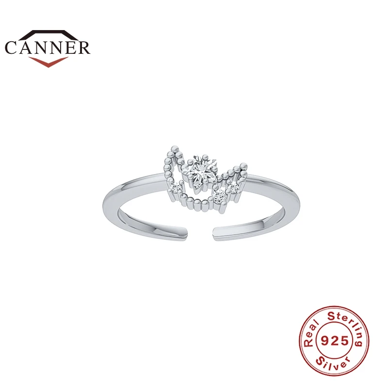 CANNER Real 925 Sterling Silver Adjustable Ring Zircon Open Size Finger Ring for Women Statement Wedding Jewelry Rings anillos
CANNER Real 925 Sterling Silver Adjustable Ring Zircon Open Size Finger Ring for Women Statement Wedding Jewelry Rings anillos