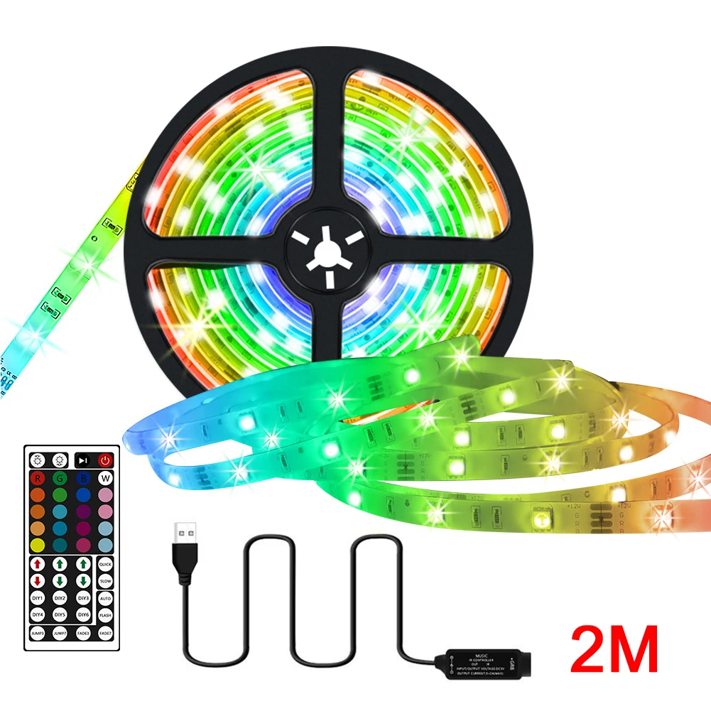 DC5V Home Flexible Music Sync Remote Control Wedding Party LED Strip Light RGB 5050 44 Keys TV Backlight Ribbon Easy Install
DC5V Home Flexible Music Sync Remote Control Wedding Party LED Strip Light RGB 5050 44 Keys TV Backlight Ribbon Easy Install