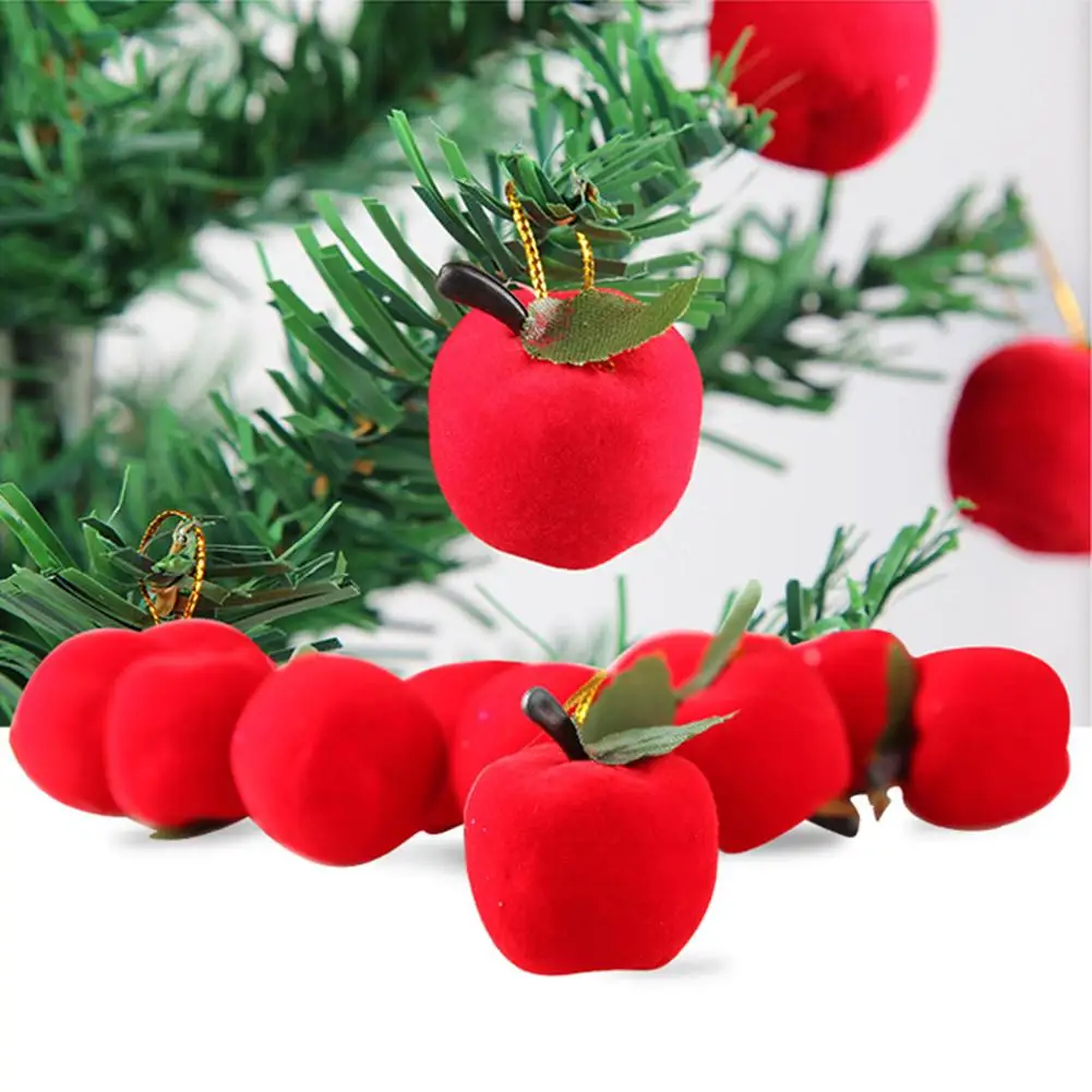 

12Pcs Christmas Apple Hanging Ornaments Xmas Tree Window Showcase Party Supplies Hanging Decor