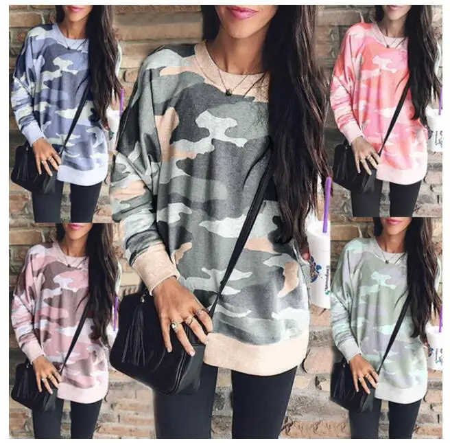 Женский Камуфляжный свитшот с длинным рукавом, в стиле оверсайз
Женский Камуфляжный свитшот с длинным рукавом, в стиле оверсайз