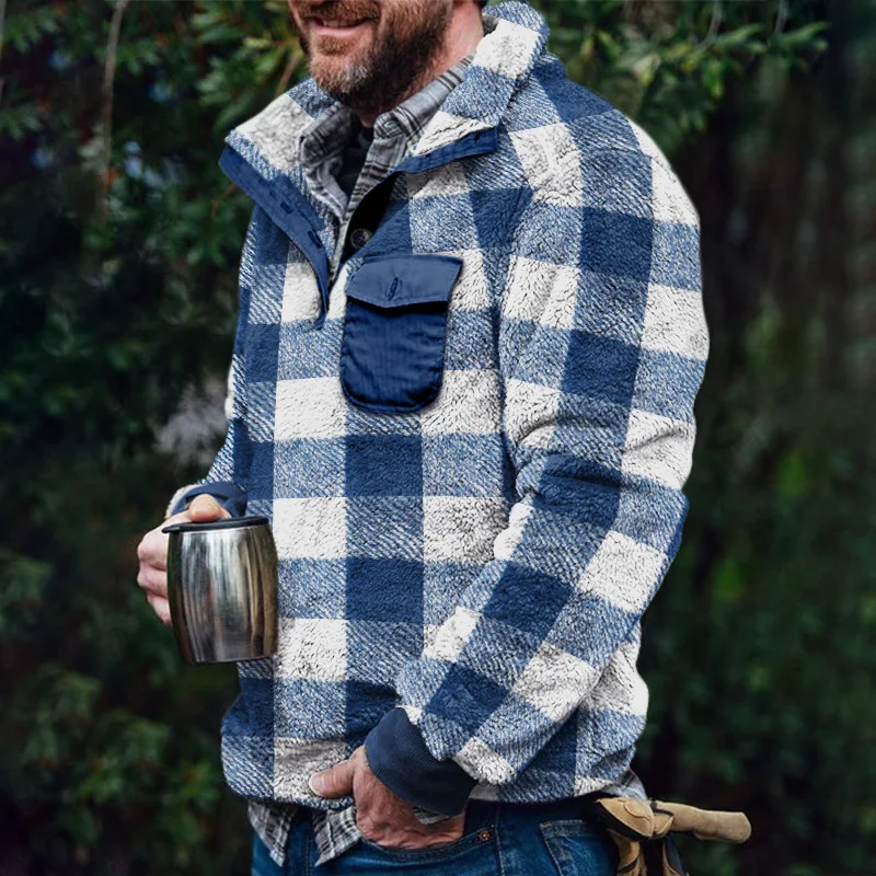 Men's Clothing Plaid Double-Sided Furry Cardigan Sweater Fashion Plush Jacket Full Sleeve Autumn Winter Pockets Casual Warm
Men's Clothing Plaid Double-Sided Furry Cardigan Sweater Fashion Plush Jacket Full Sleeve Autumn Winter Pockets Casual Warm