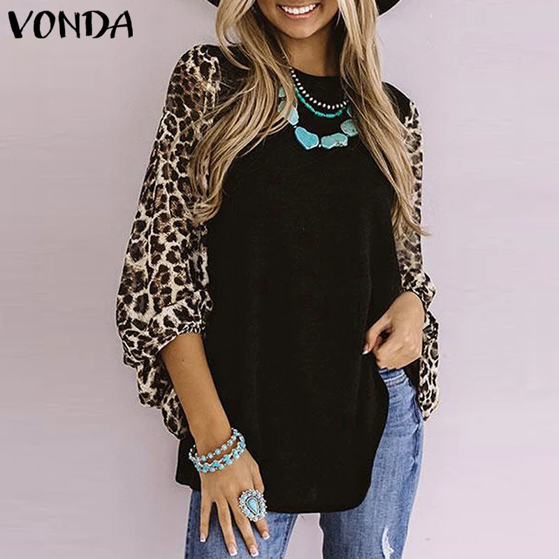 VONDA Vintage Leopard Print Blouse Women 3/4 Lantern Sleeve Patchwork Autumn Shirts 2021 Elegant Causal Party Tops Tunic Blusas
VONDA Vintage Leopard Print Blouse Women 3/4 Lantern Sleeve Patchwork Autumn Shirts 2021 Elegant Causal Party Tops Tunic Blusas