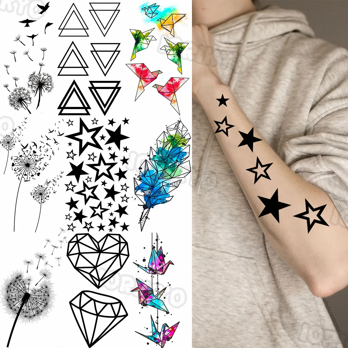 Small Star Temporary Tattoos For Women Kids Realistic Dandelion Watercolor Paper Crane Leaf Fake Tattoo Sticker Arm Leg Tatoos
Small Star Temporary Tattoos For Women Kids Realistic Dandelion Watercolor Paper Crane Leaf Fake Tattoo Sticker Arm Leg Tatoos