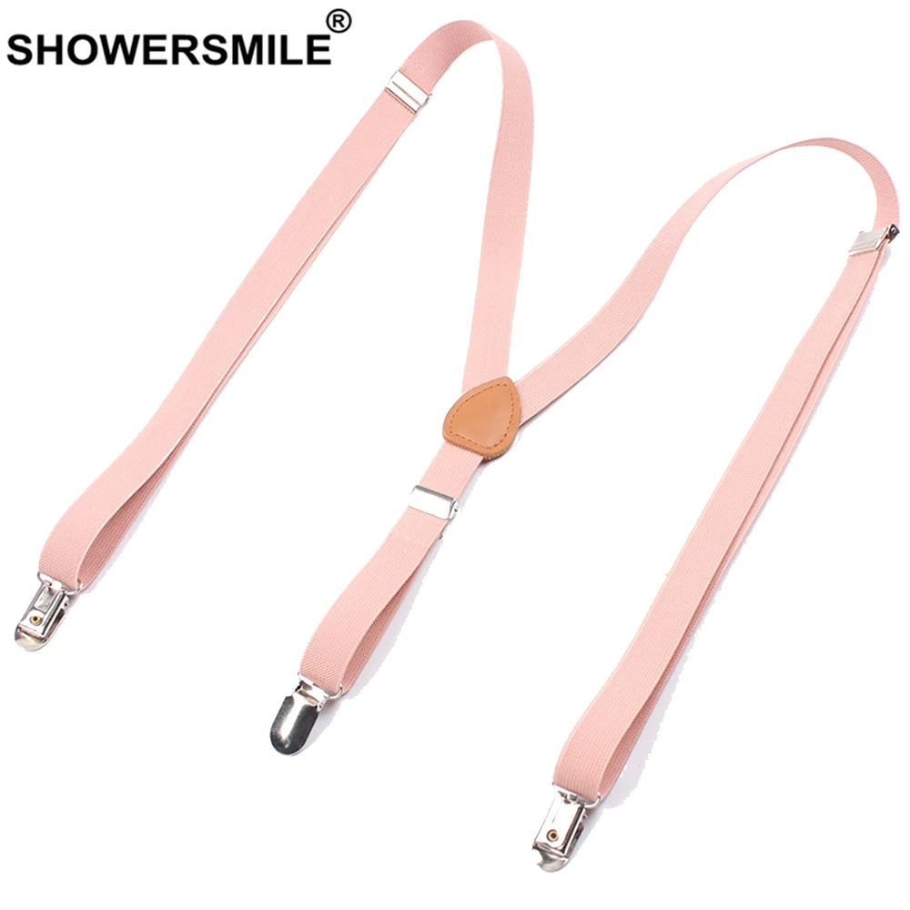 SHOWERSMILE подтяжки для женщин розовые женские 3 клипсы Регулируемая спина кожаные