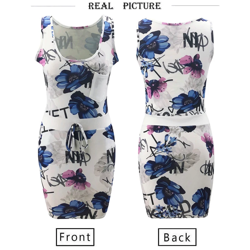 Summer Dresses Women Sexy O-Neck Sleeveless Floral Print Pocket Slim Package Hip Pencil Dress Ladies High Waist Mini Tanks Dress
Summer Dresses Women Sexy O-Neck Sleeveless Floral Print Pocket Slim Package Hip Pencil Dress Ladies High Waist Mini Tanks Dress