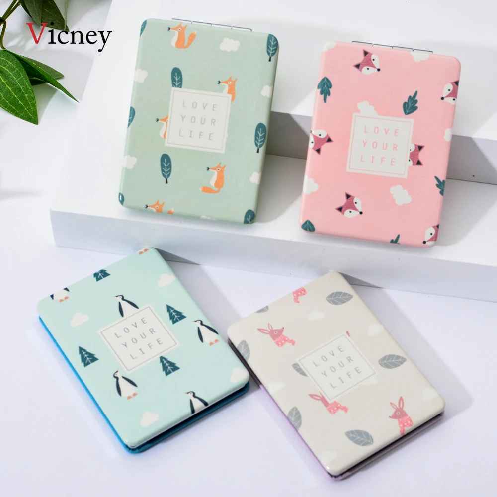 Vicney новый дизайн модное мини карманное зеркало для макияжа животное портативное