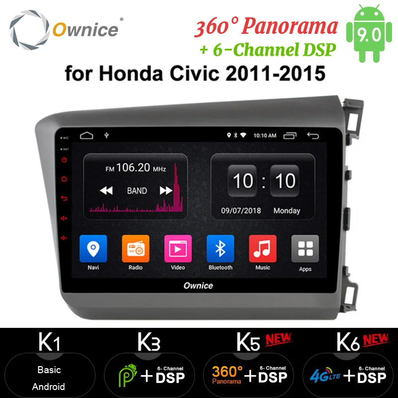 Автомобильный радиоплеер Ownice 4 Гб ОЗУ + 64 ПЗУ carplay GPS-навигатор Android 10 8 ядер 4G LTE 360