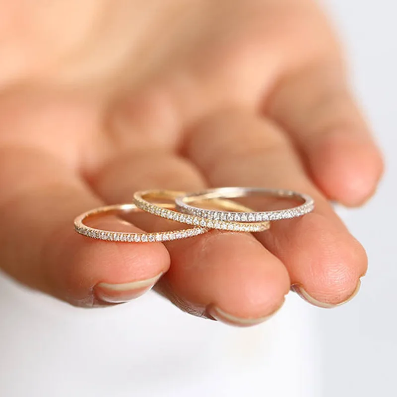 Luxury Gold Color Rose Gold Color Silver Color Couple Wedding Rings For Women Single Row CZ Stone Engagement Ring Anniversary
Luxury Gold Color Rose Gold Color Silver Color Couple Wedding Rings For Women Single Row CZ Stone Engagement Ring Anniversary