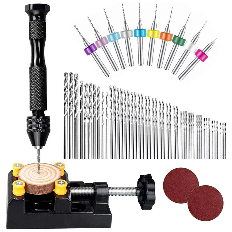 62 Pieces Pin Vises Hand Drill Bits, Mini Twist Drill Bits Set Pin Vice Rotary Tools with Carving Clamp
62 Pieces Pin Vises Hand Drill Bits, Mini Twist Drill Bits Set Pin Vice Rotary Tools with Carving Clamp