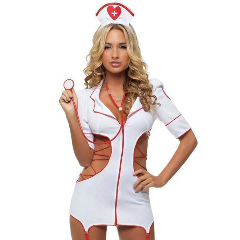 Эротический наряд медсестры Nurse Consists Of Dress String And Bikini Top