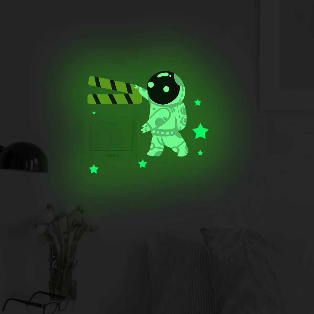 Tofok New Luminous Star Astronaut Decorative Wall Stickers Children's Room Living Room Bedroom Self-sticking Switch Stickers
Tofok New Luminous Star Astronaut Decorative Wall Stickers Children's Room Living Room Bedroom Self-sticking Switch Stickers