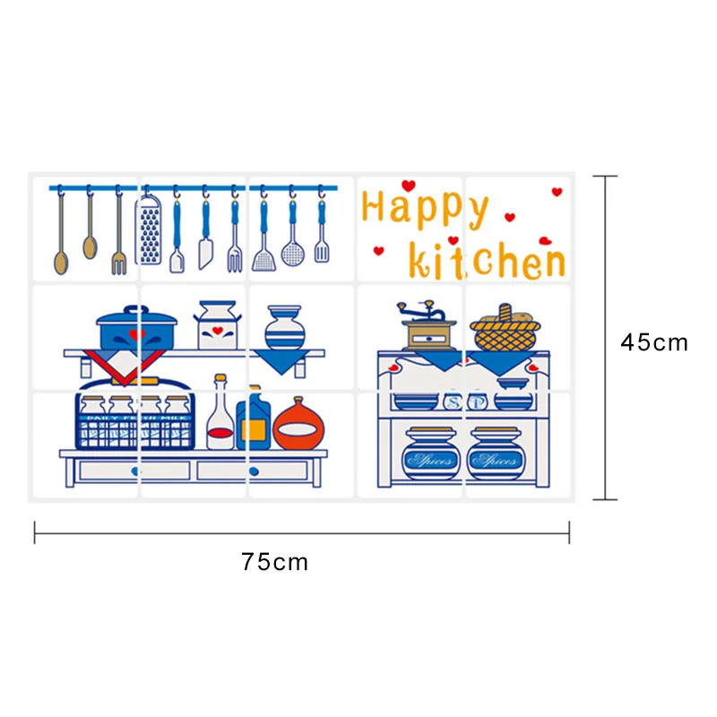 Kitchen Oil Proof Waterproof Wall Sticker High Temperature Resistant Wallpaper Home Decor JA55
Kitchen Oil Proof Waterproof Wall Sticker High Temperature Resistant Wallpaper Home Decor JA55